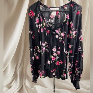 American Rag Cie Floral Peasant Blouse